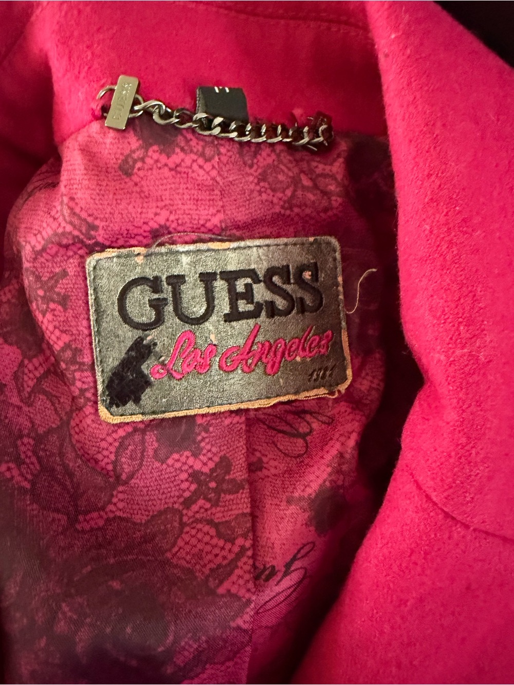 GUESS Los Angeles Women's Hot Pink Trench Coat